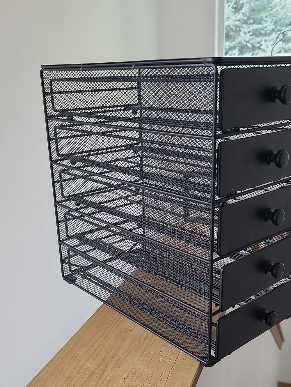 Black Mesh 5-Drawer Storage Organizer - Home Storage & Organization